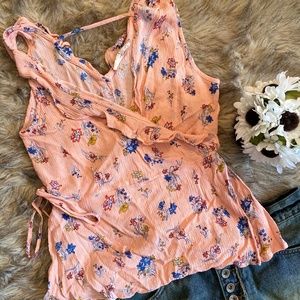 Boutique Floral Wrap & Tie Top